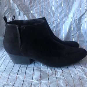 Old Navy Black Suede Ankle Booties
